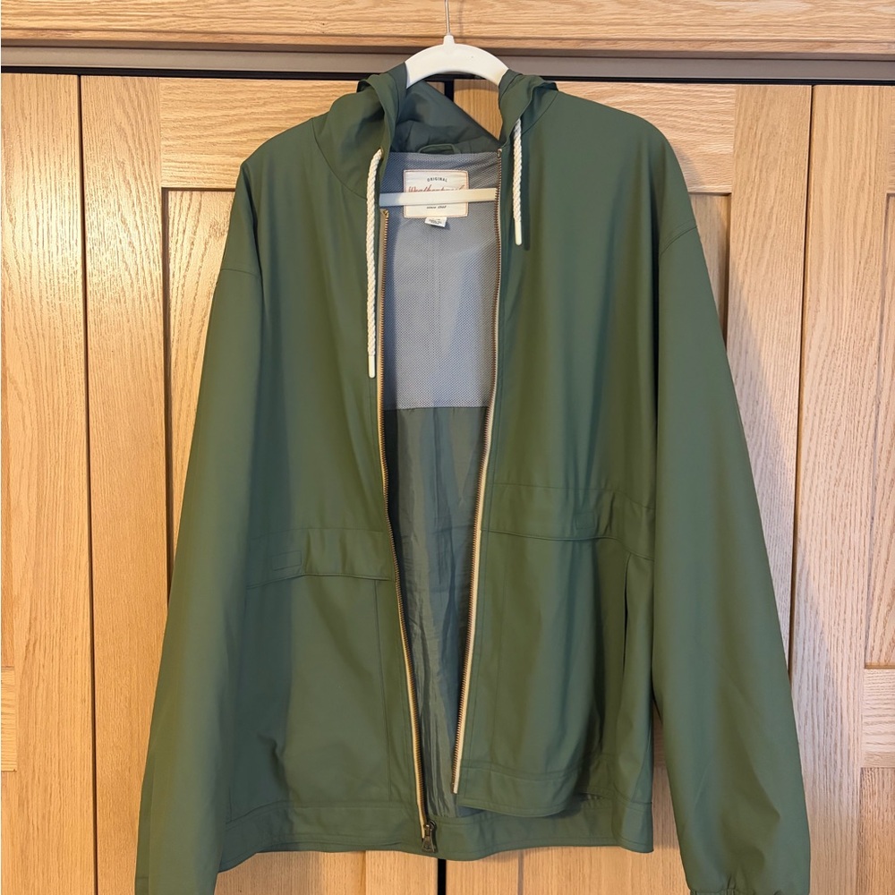 Weatherproof Olive Green Hooded Raincoat